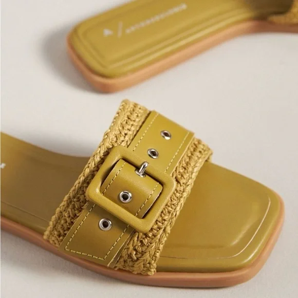 By Anthropologie Woven Buckle Sandal in Moss - Picture 2 of 7